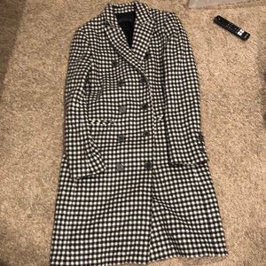 Double breasted plaid Zara coat
